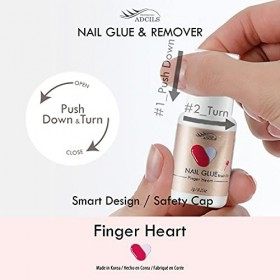 ADCILS PROFESSIONAL Pinceau à ongles Pinceau Doigt Coeur Colle 0.25Oz7G X 2Pcs - Longue durée pour les faux ongles, Embouts d