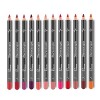 Beteligir Crayon à lèvres 12 couleurs imperméable à leau non marquant Matt Velvet Lipstick Pen, Matte Lip Liner Pencil Set, 