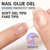 Makartt Gel de Colle à Ongles UV pour Faux Ongles Durcissement Nécessaire , 3 en 1 Colle à Ongles en Acrylique Super Forte p