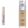 LOréal Paris – Duo Teint & Yeux – Fond de Teint Fluide Accord Parfait Beige Doré 3.D + Mascara Paradise extra black