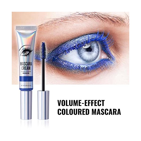 Mascara Coloré et Eyeliner, MKNZOME 6 Couleurs Mascara Waterproof Longue Tenue Mascara Fibre de Soie 4d Maquillage Femme Yeux