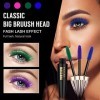 3 Colors 4D Silk Fiber Eyelash Mascara Waterproof Blue Purple Green with Comb, Voluminous Colored Mascara for Eyelash - Lengt