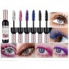 MKNZOME Mascara Waterproof, Mascara Effet Faux Cils Extensions de Cils Mangas, Mascara Couleur Bouteille de Vin Rouge, Longue