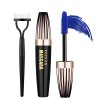 4D Silk Fiber Lash Mascara Waterproof Blue with Eyelash Comb Set, Colored Mascara for Eyelashes Blue Makeup - Lengthening, Vo