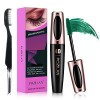 Mascara Cils en Fibre de Soie 4D Imperméable avec Peigne à Cils Pliable - Allongement, Volumateur, Longue Durée, Maquillage N