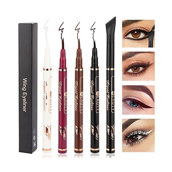 Eyeliner Waterproof, Eyeliner Colour, Crayon Yeux Avec Outil Eye-Liner, Convient à Tous les Types De Peau, Imperméable et Ant