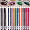 Set de crayons de couleur pour les yeux, ADIMANIS 16pcs Crayon de maquillage pour les yeux Stylo 3 en 1 pour ombres à paupièr