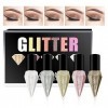 Erinde 5PCS Glitter Eyeliner Set, Liquid Eye Liner Make up,Glitzer Korean Diamond Eyeshadow Augen Make-up-Kit,lidschatten Was