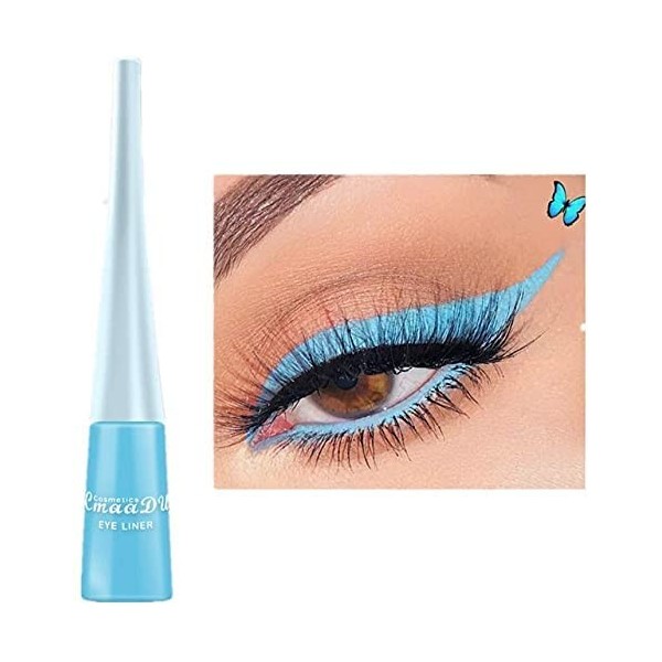 Eyeliner liquide de 10 couleurs Eyeliner mat à séchage rapide, Eyeliner coloré en gel imperméable durable et sans floraison, 