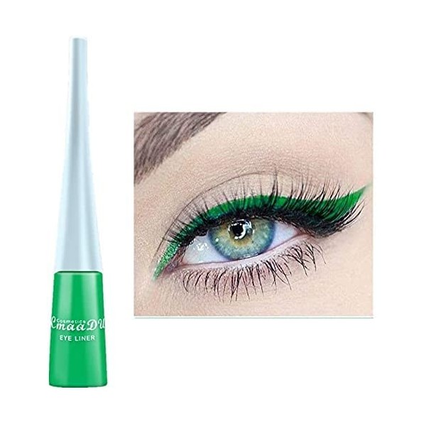 Eyeliner liquide de 10 couleurs Eyeliner mat à séchage rapide, Eyeliner coloré en gel imperméable durable et sans floraison, 