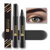 Crayon Sourcil, Marron Foncé Crayon à Sourcils, Waterproof, Stylo de Tatouage Pour Sourcils Résistant à Leau Avec Pointe Mic