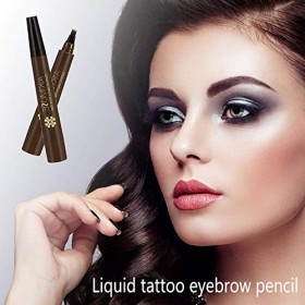 Stylo de tatouage pour sourcils, étanche, microblading pour sourcils avec quatre pointes micro-fourchettes, crée des sourcils