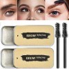 2 Pcs Brow Shaping Soap Augenbrauenseife Browly Eyebrow Soap Kit Brown Augenbrauen Gel Styling Make Up Set Savon à Sourcils, 