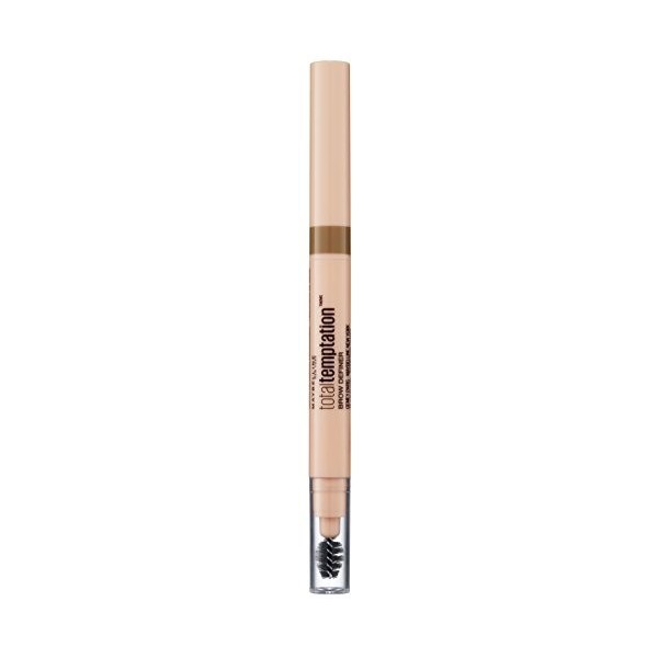 Maybelline New York 2 en 1 crayon à sourcils avec formule crème à poudre, brosse douce et mine fine, Total Temptation Brow De