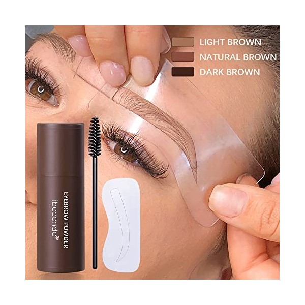zalati Eyebrow Powder Stick Set One Step Kit de mise en forme de timbres à sourcils Durable Imperméable pour le maquillage - 
