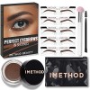 iMethod Kit de Tampon à Sourcils et Pochoir à Sourcils - Kit D’estampage pour Sourcils - Pochoir à Sourcils et Kit de Tampon 