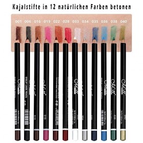 Linble Lot de 12 crayons Kajal colorés imperméables pour des transitions douces