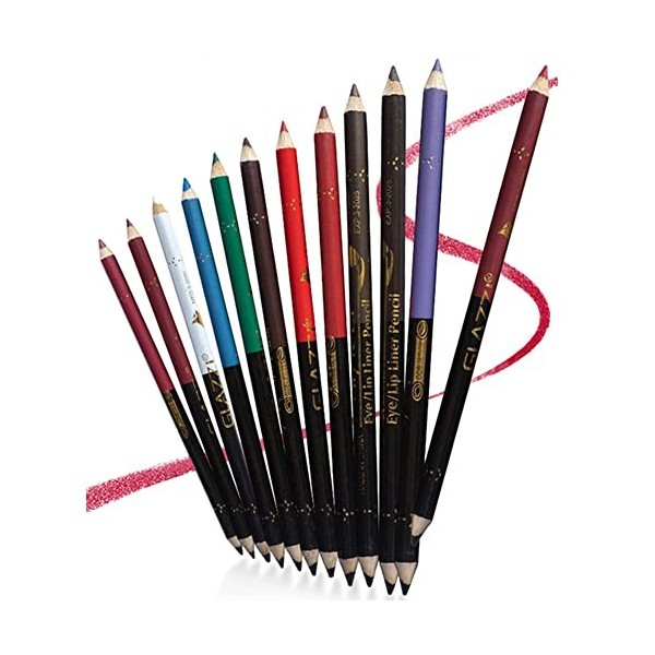 Lot de 12pcs 12 Couleurs Crayon pour les Yeux Eye-liner Fard à Paupière Contours des Lèvres