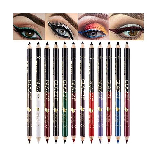 Lot de 12pcs 12 Couleurs Crayon pour les Yeux Eye-liner Fard à Paupière Contours des Lèvres