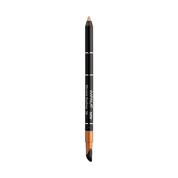 Impala - Crayon Pour les Yeux Waterproof Avec Gomme en Silicone | 11 Marron Avec Paillettes | Ligne Définie ou Effet Flouté |