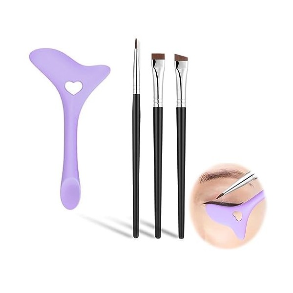 Kireida® Kit deyeliner en silicone ultra fin pour eyeliner - Pinceaux eye-liner - Outil de maquillage - Bleu