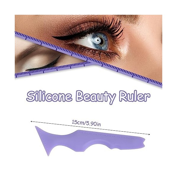 Eyeliner Pochoir, punwey Aide Maquillage Yeux, Outil de Maquillage Yeux en Silicone - Pochoirs Eyeliner Réutilisables Accesso