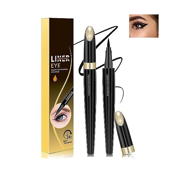 Noir Eyeliner HOUSN Anti-boue Eye-Liner Liquide Résistant à Leau et Longue Tenue,Micro Eye Liner Stylo liquide à Séchage Rap