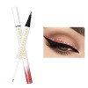 Double Ended Eyeliner Set - Noir & Métallique Liquid Eyeliner Glitter Eyeliner Liquid Sparkling Eyeshadow Imperméable à l’eau