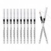 12PCS Crayon Eyeliner Blanc Doux Crayon Eyeliner Fard À Paupières Crayon Étanche Naturel Mat Hypoallergénique Eyeliners Blanc