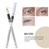 12PCS Crayon Eyeliner Blanc Doux Crayon Eyeliner Fard À Paupières Crayon Étanche Naturel Mat Hypoallergénique Eyeliners Blanc