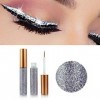 Eyeliner Scintillant Eyeliner Liquide Métallique Brillant Eyeliner Étoilé Étoilé Étoilé Gris Cosmétique 5 Ml, Eye-liner Aux P