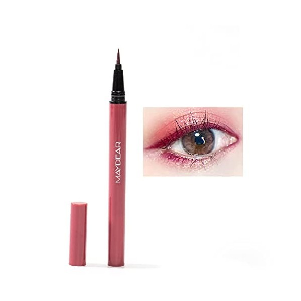 Maydear Colours Eyeliner auto-adhésif, 2 en 1 Eyeliner Liquide Mat Coloré Eye Liner Pen, Waterproof Smudge-Proof Smooth Eyeli