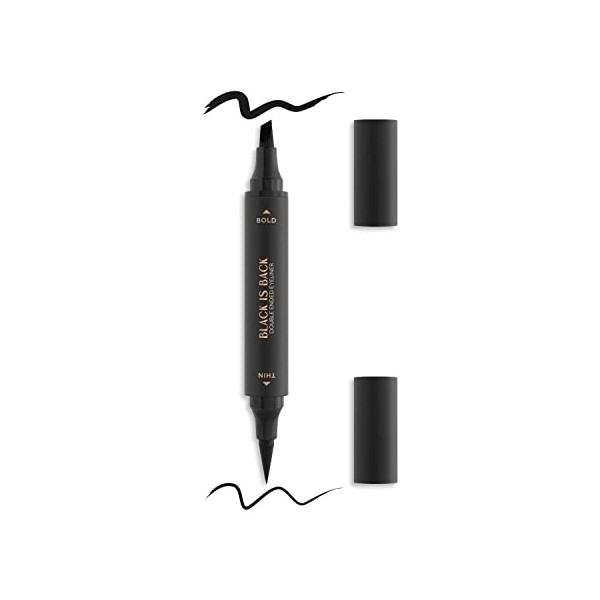 WYCON cosmetics DOUBLE ENDED EYELINER BLACK IS BACK - Eyeliner Double Embout Noir Intense, Trait Uniforme Sans Bavures