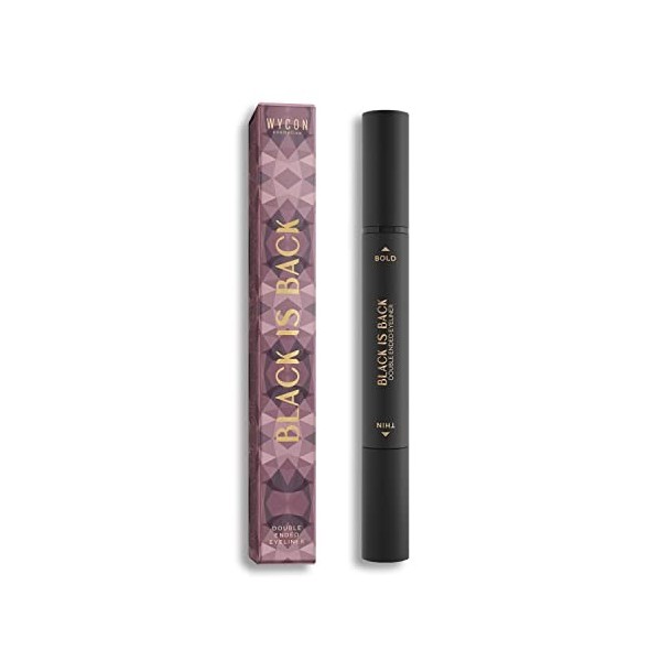 WYCON cosmetics DOUBLE ENDED EYELINER BLACK IS BACK - Eyeliner Double Embout Noir Intense, Trait Uniforme Sans Bavures