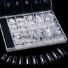 500 Pièces Faux Ongles Capsules French Acrylique tips ongles Pointu Professionnel ou Art pour Fille & Femme Transparent 