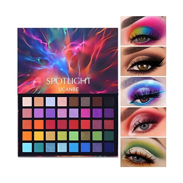 UCANBE Palette Maquillage Yeux 40 Couleurs Avec 15 Pinceaux - Fard à Paupières Shimmer Matte Hautement Pigmentées - Ombre a P