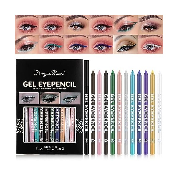 DENESTUP Eyepencil Eyeshadow Stick, Longwear, Smudge-Preuve Metallic and Matte Shimmer Cream Eye Shadow Pencil, Eye Brightene