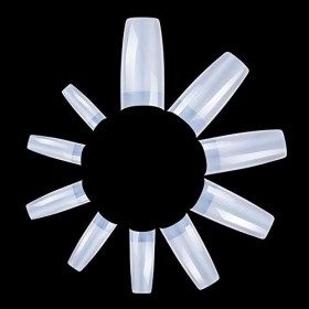 500 Pièces Faux Ongles Capsules French Acrylique tips ongles Pointu Professionnel ou Art pour Fille & Femme Naturel 