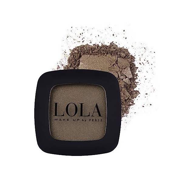 Lola Make Up by Perse Fard à paupières mono avec ingrédients naturels et haute couverture en satin pour femme, palette de maq