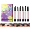 MKNZOME Crayon à Paupières, 6 Couleurs Étanche Fard a Paupiere Stick Bâton de Fard à Paupières Eyeshadow Stick Longue Durée M