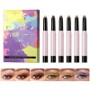 MKNZOME Crayon à Paupières, 6 Couleurs Étanche Fard a Paupiere Stick Bâton de Fard à Paupières Eyeshadow Stick Longue Durée M