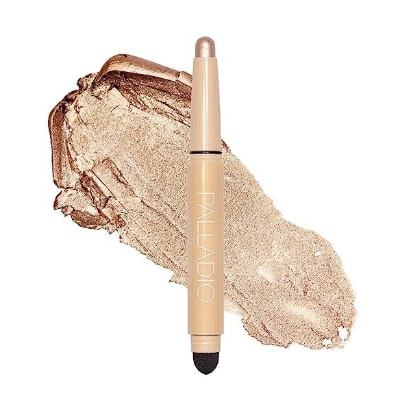 Palladio Waterproof Eyeshadow Stick with Blending Sponge, Long Lasting & Effortless Application, Smudge Free & Crease Proof F...