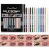 Mrettick Eyeshadow Crayon professionnel de contour de couleur claire et fard à paupières, fard à paupières crème waterproof, 