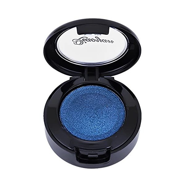 Palette de fards à paupières bleus brillants, couleurs fumées, maquillage imperméable à leau, poudre fine pressée avec miroi