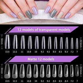 MOOING Capsule Americaine Ongle Kit, 504 Pcs Américaines Faux Ongles, 11Tailles Kit Pose Americaine Ongles,Pose Americaine On