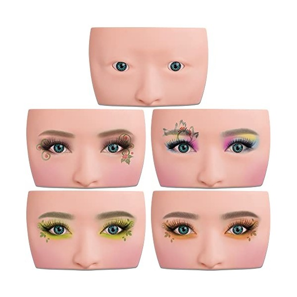 WBCBEC 1 planche 3D réaliste pour lentraînement du maquillage, fard à paupières, eyeliner, sourcils, cils, visage et peau, p
