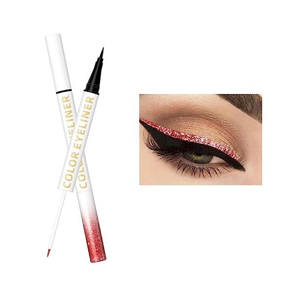Vawolecy Flash Color Eyeliner Liquide, Ombre à Paupières 2 en 1, Couleur intense hautement pigmentée, Maquillage des yeux wat