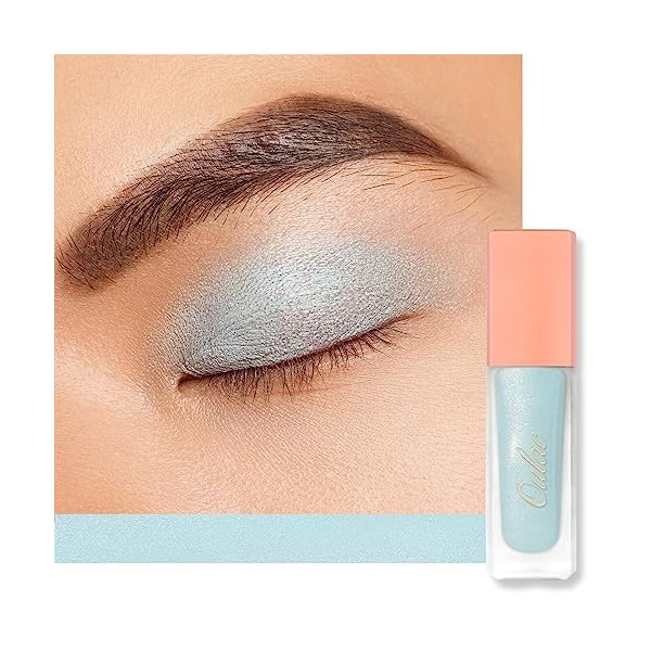 Oulac Fard à Paupière Liquide Matte Bleu Clair - Base Ombre à Paupières Liquide| Maquillage des Yeux Lisse et Mélangeable, Ré