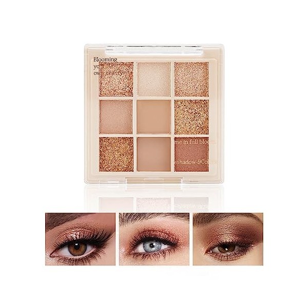 Boobeen Palette dombres à paupières nude - Maquillage mat et scintillant, poudre dombre à paupières crémeuse hautement pigm