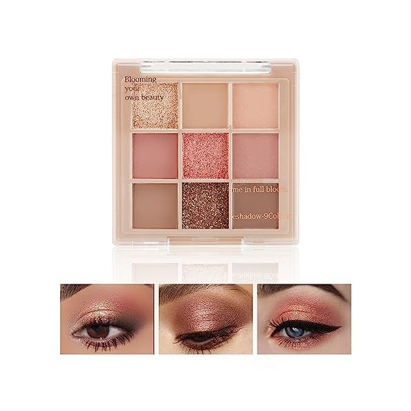 Boobeen Palette dombres à paupières nude - Maquillage mat et scintillant, poudre dombre à paupières crémeuse hautement pigm